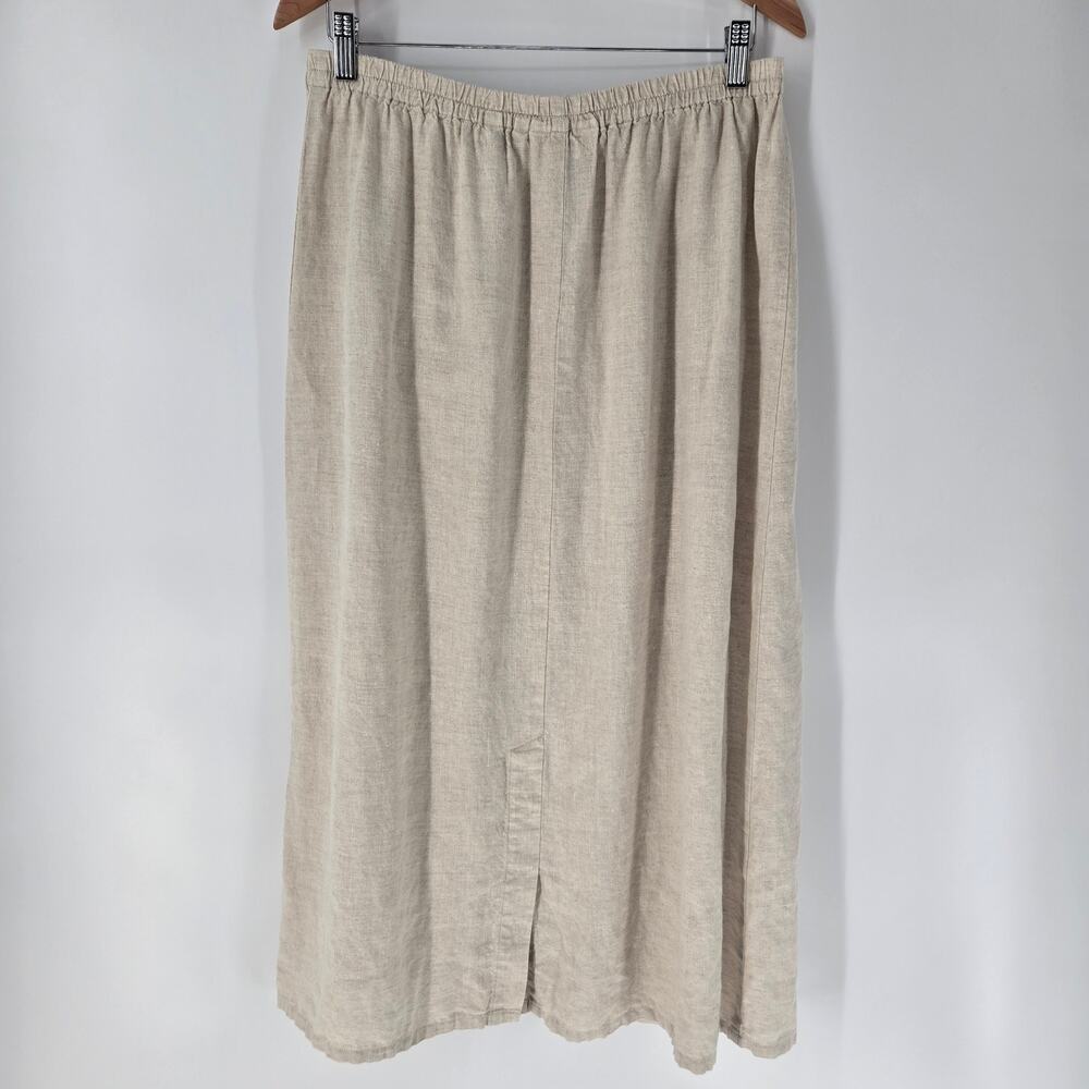 Talbots 100% Irish Linen Midi Skirt Neutral – L - Picture 2 of 9